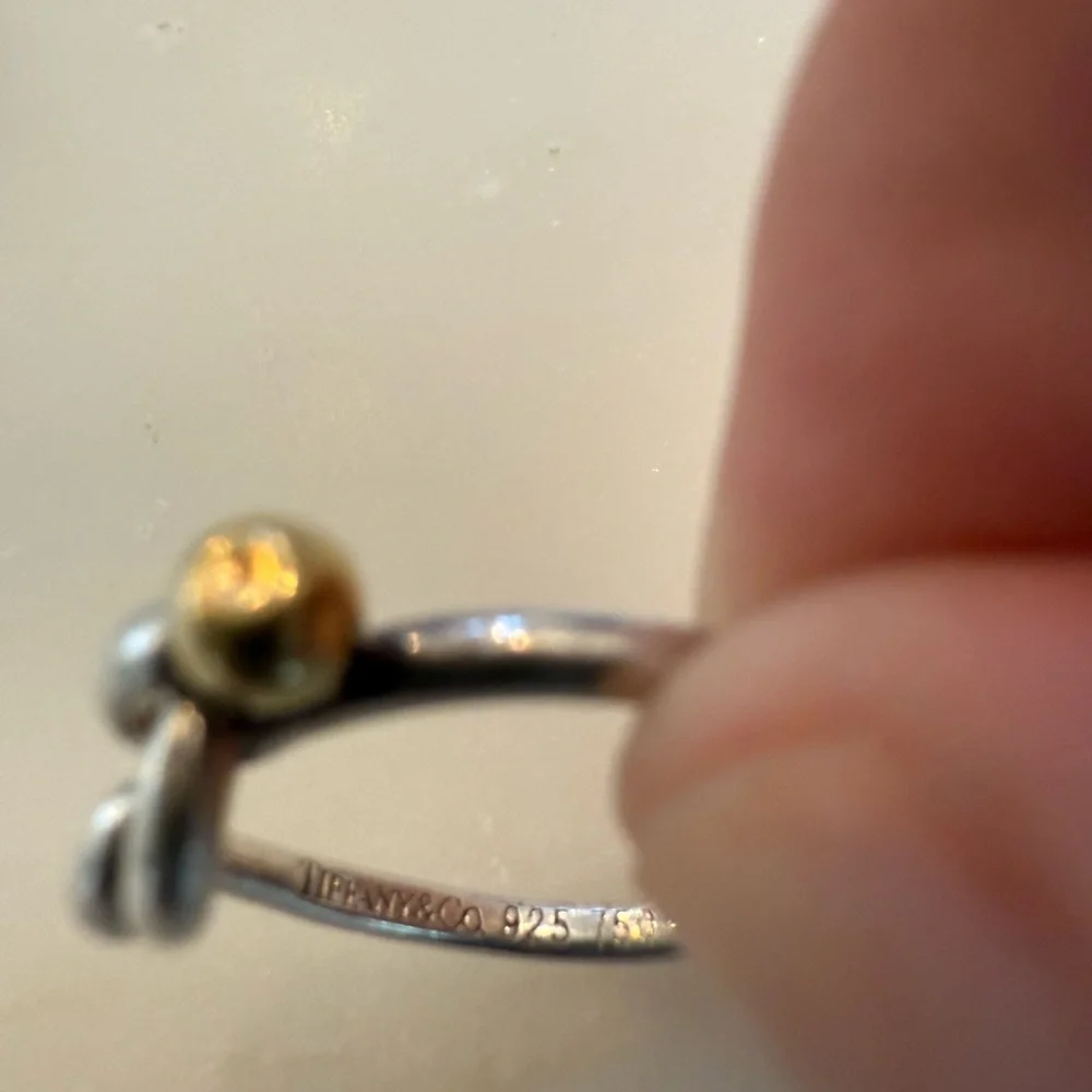 Tiffany & Co. Silver and Gold Knot Ring - Picture 2 of 4